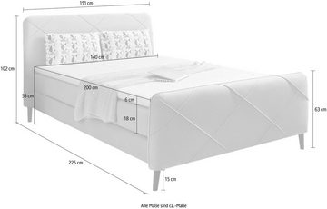 Jockenhöfer Gruppe Boxspringbett Emia, inklusive Topper und Zierkissen, extra weicher Kuschelstoff