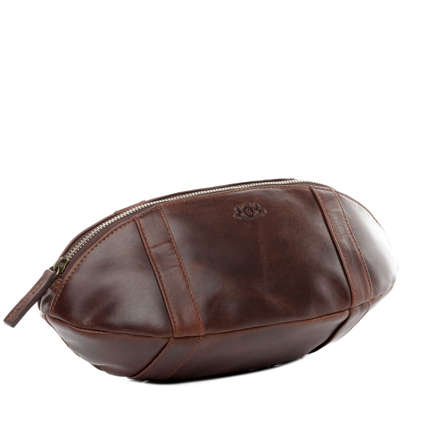 Kulturbeutel echt Leder Kulturtasche groß Ledertasche braun ISAAC