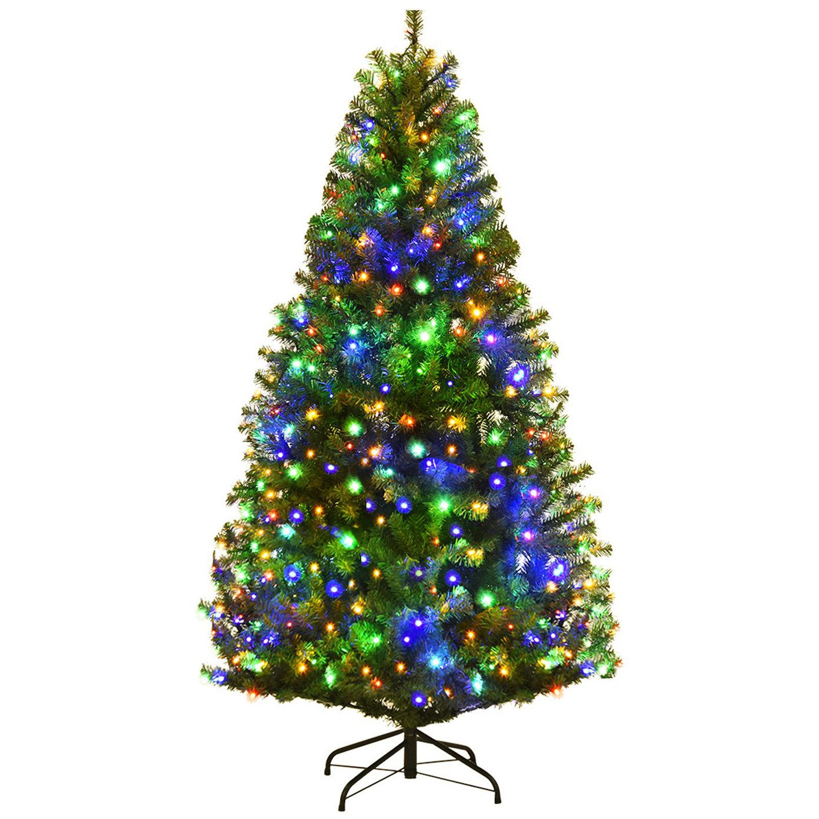 COSTWAY Künstlicher Weihnachtsbaum, 150cm, 600 Zweige, 150 LEDs mit 11 Modi