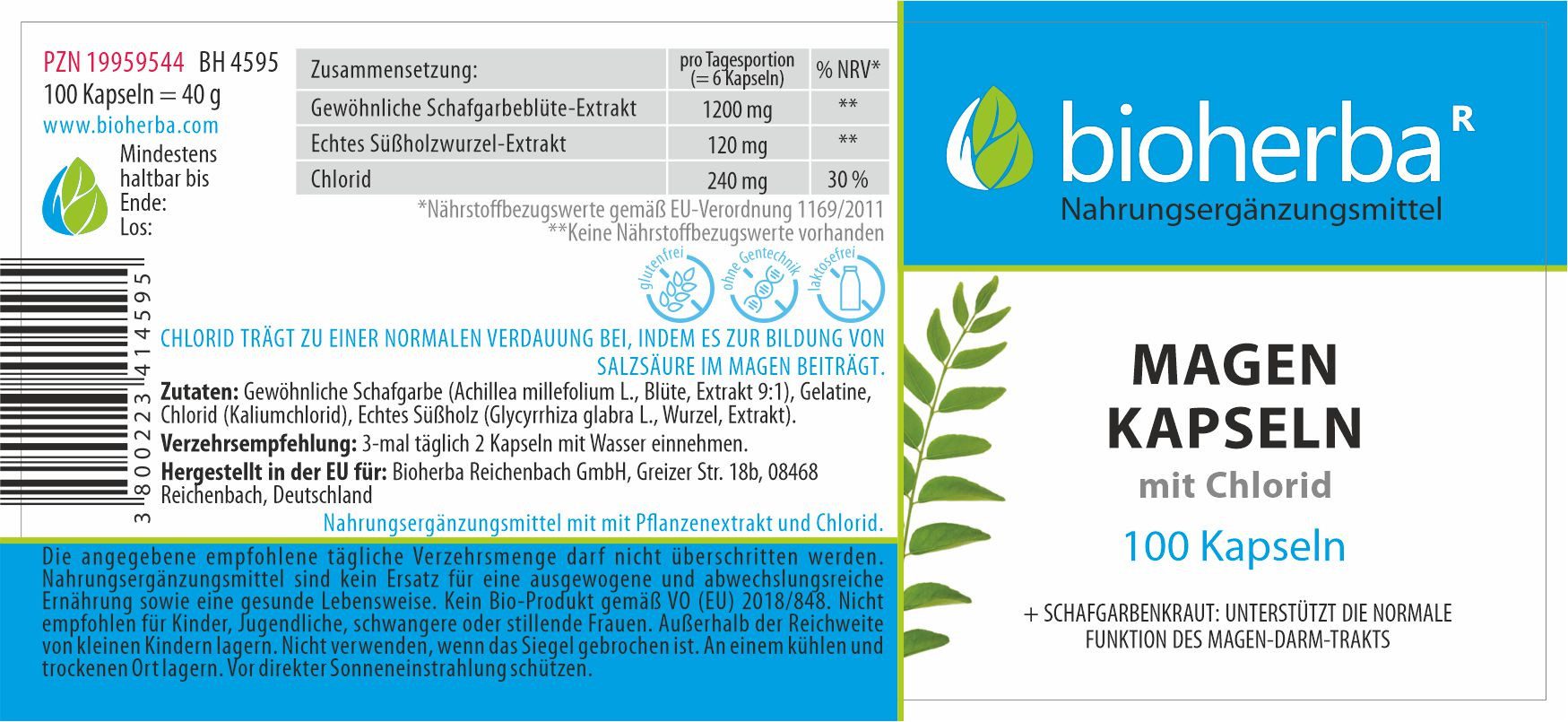 BIOHERBA R Magen Kapseln 100 Stück Nahrungsergänzungsmittel