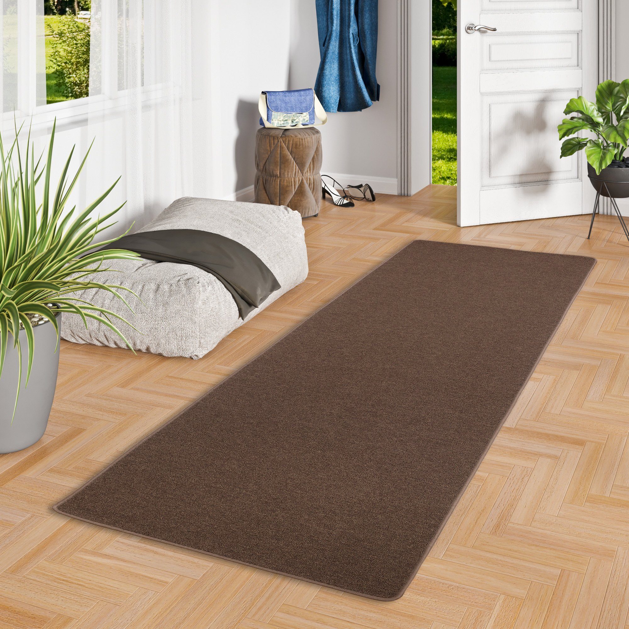 Snapstyle Veloursteppich Feinschlingen Velour Läufer Teppich Strong, Eckig, günstig online kaufen