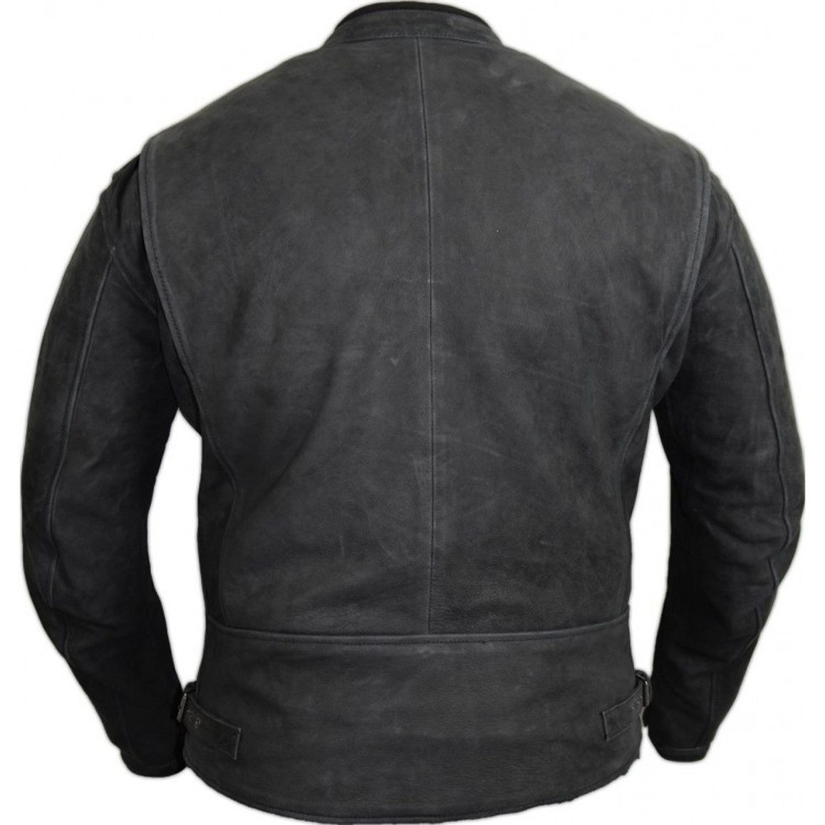 MDM Motorradjacke Büffel Nubuk Motorradjacke Leder Jacke in Matt Schwarz in Matt Schwarz, mit Protektoren