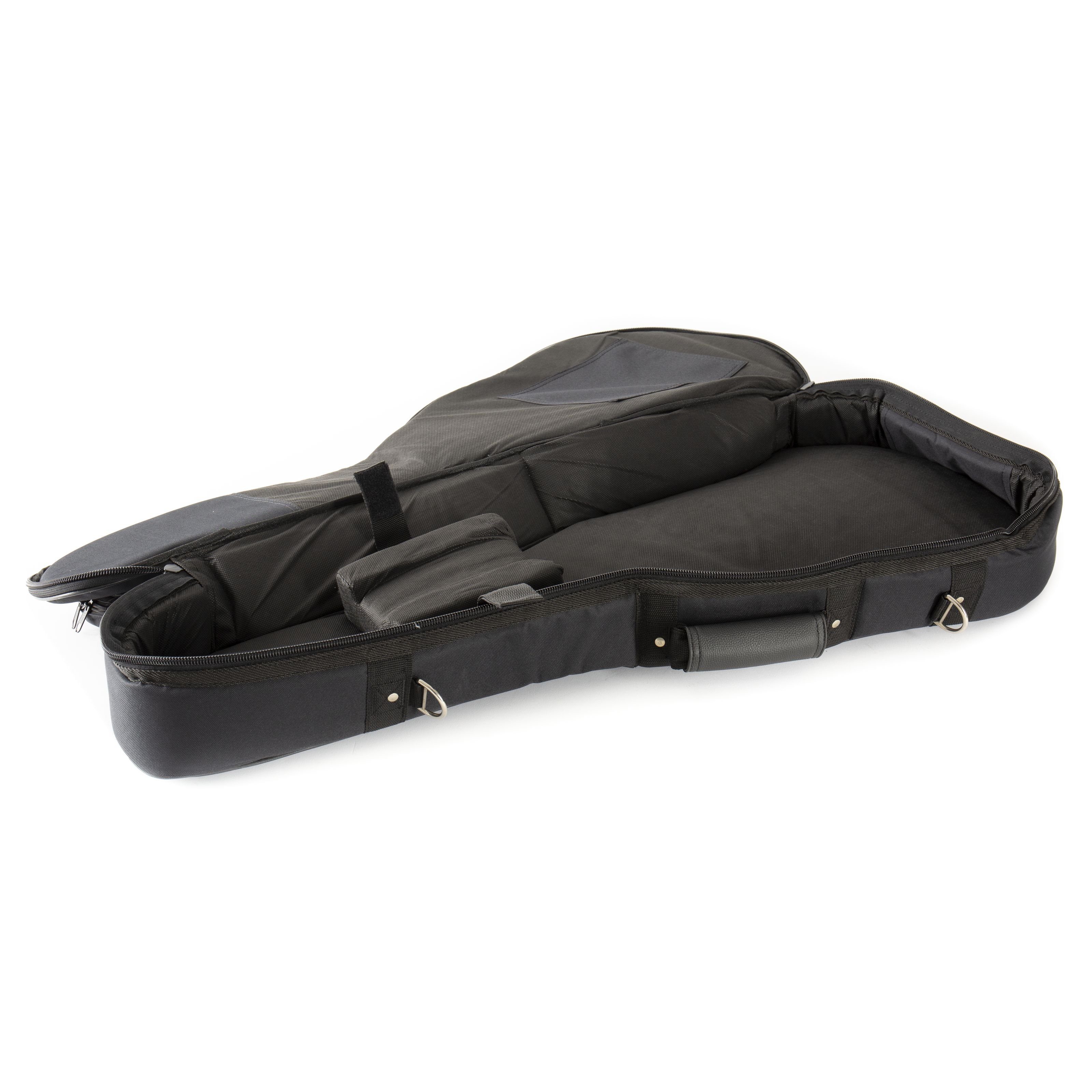 MUSIC STORE Gitarrentasche (Gigbag für 1/2 klassische Gitarre Super Deluxe wasserabweisendes Nylon 30mm Polsterung Konzertgitarren Tasche mit Zubehörfächern, Gitarrenkoffer und Gitarrentaschen, Gitarrentasche Konzertgitarre), Gigbag 1/2 klassische Gitarre, wasserabweisendes Nylon