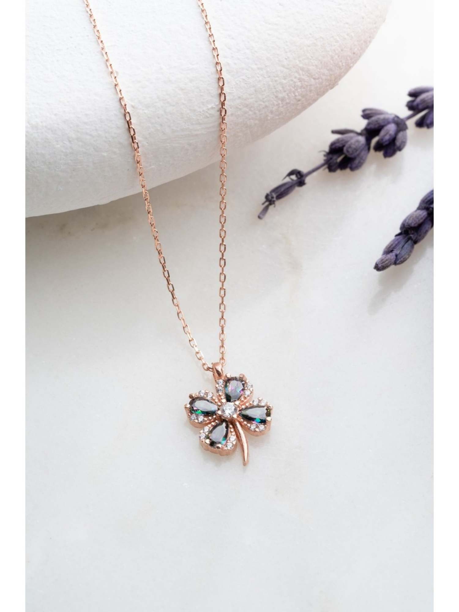 Nisan Kette und Anhänger Set, 925 Silber Kette Kleeblatt – Anhänger mit Mis günstig online kaufen