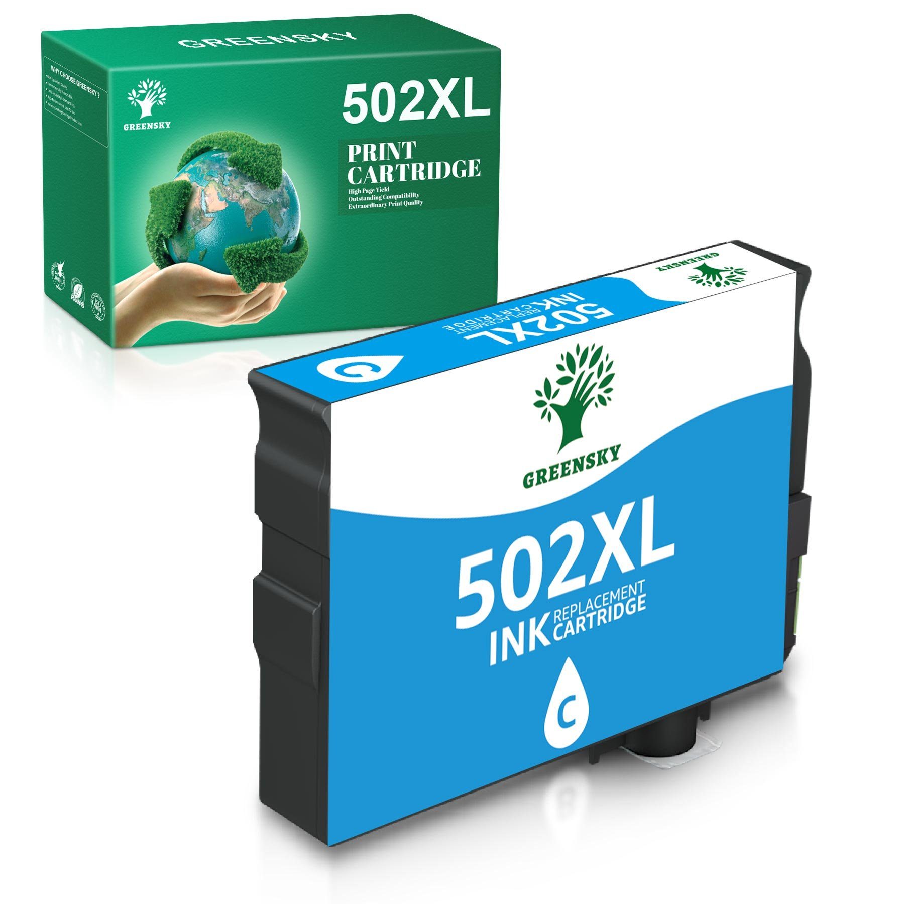 XP Ersatz Tintenpatrone XL XP Multipack chip, 5100 EPSON 1x 5105 WF-2865DWF) für Greensky 502 Cyan WF-2860DWF (inklusive