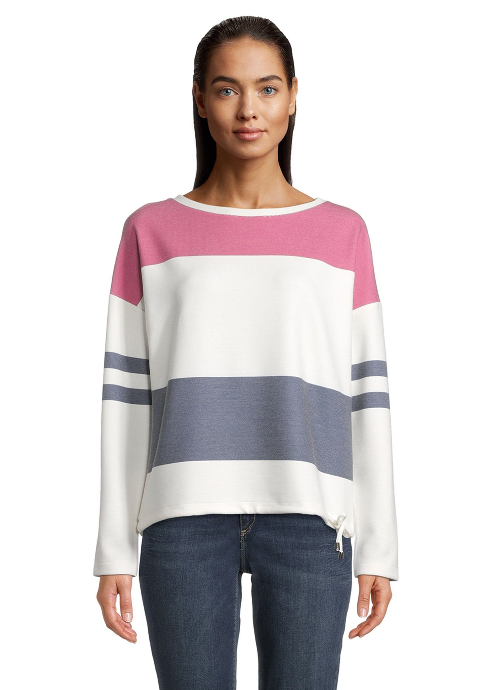 Betty&Co Sweatshirt mit Streifen (1-tlg) Saumtunnel | Sweatshirts