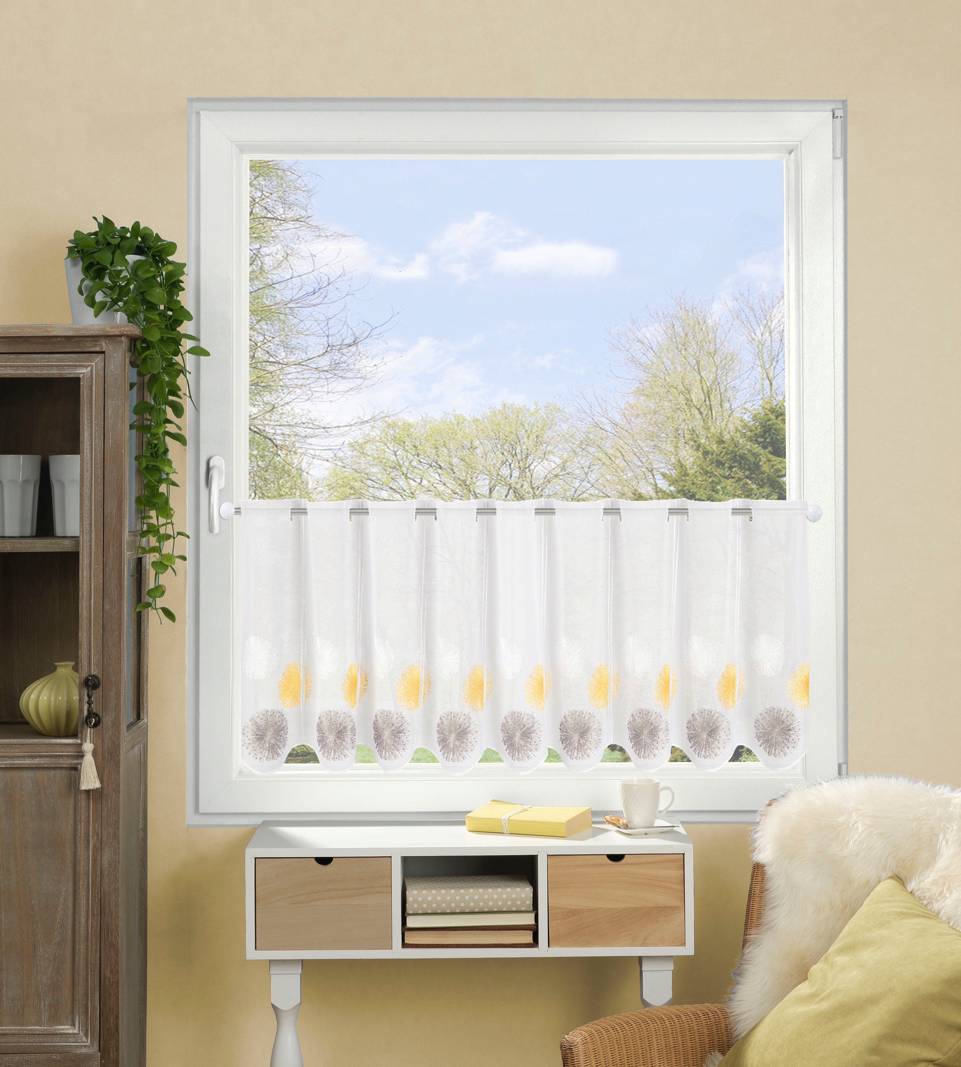 HOME WOHNIDEEN Scheibengardine RAWLINS, Stangendurchzug (1 günstig online kaufen