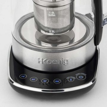 H.Koenig Wasserkocher TI600 Teekocher mit Temperatur-Regelung, 2200 W