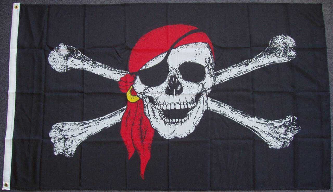 Kopftuch Pirat g/m² 80 rotem mit flaggenmeer Flagge