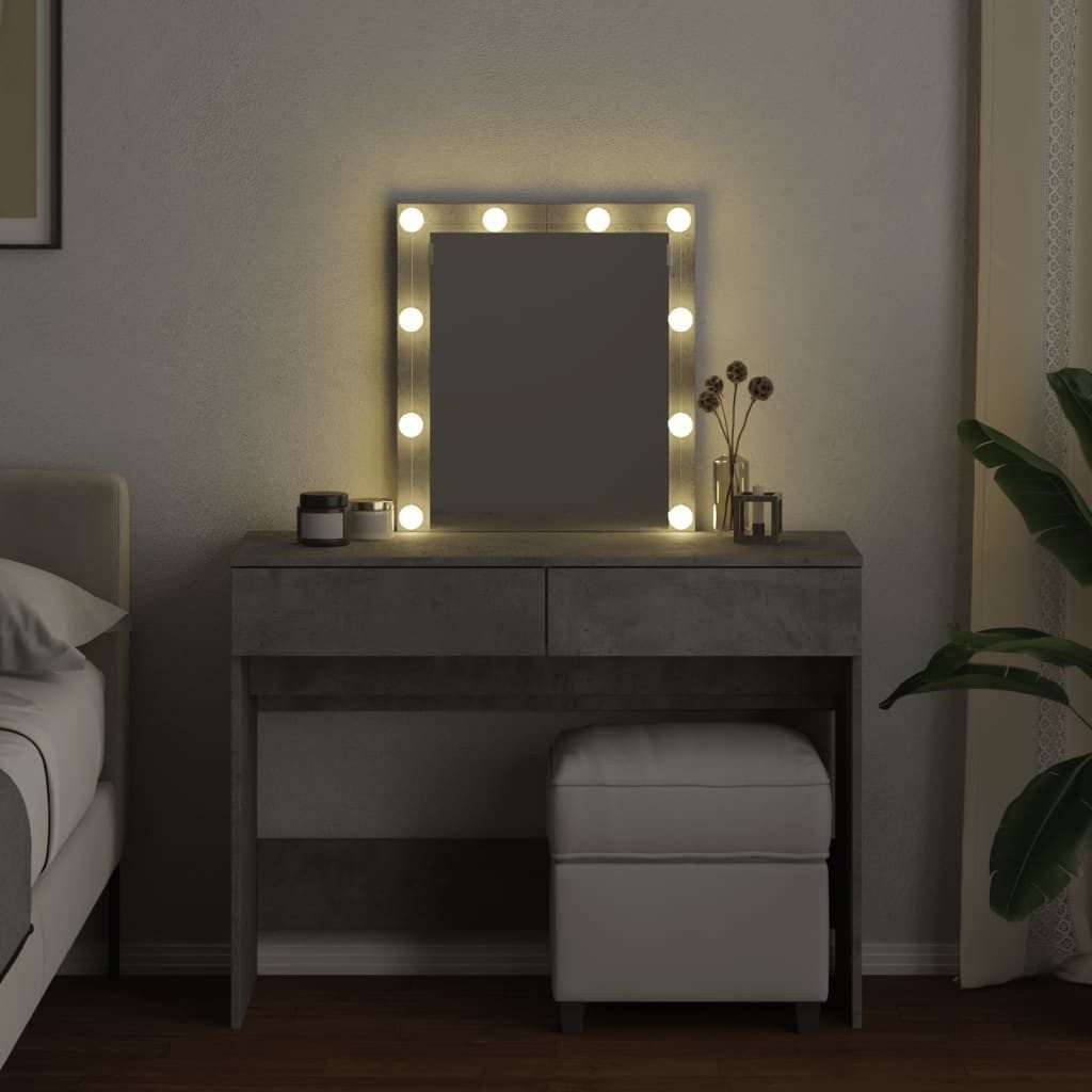 vidaXL Schminktisch Schminktisch mit LED-Beleuchtung Betongrau günstig online kaufen