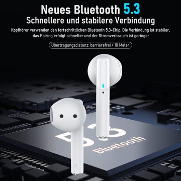 walkbee Bluetooth Kopfhörer,TWS Kabellose Earbuds wireless In-Ear-Kopfhörer In-Ear-Kopfhörer (Rauschunterdrückung, True Wireless Stereo Headset, Bluetooth 5.3, mit Lightning-Ladecase, Wireless Earbuds, Voice Assistant, Touch Control)