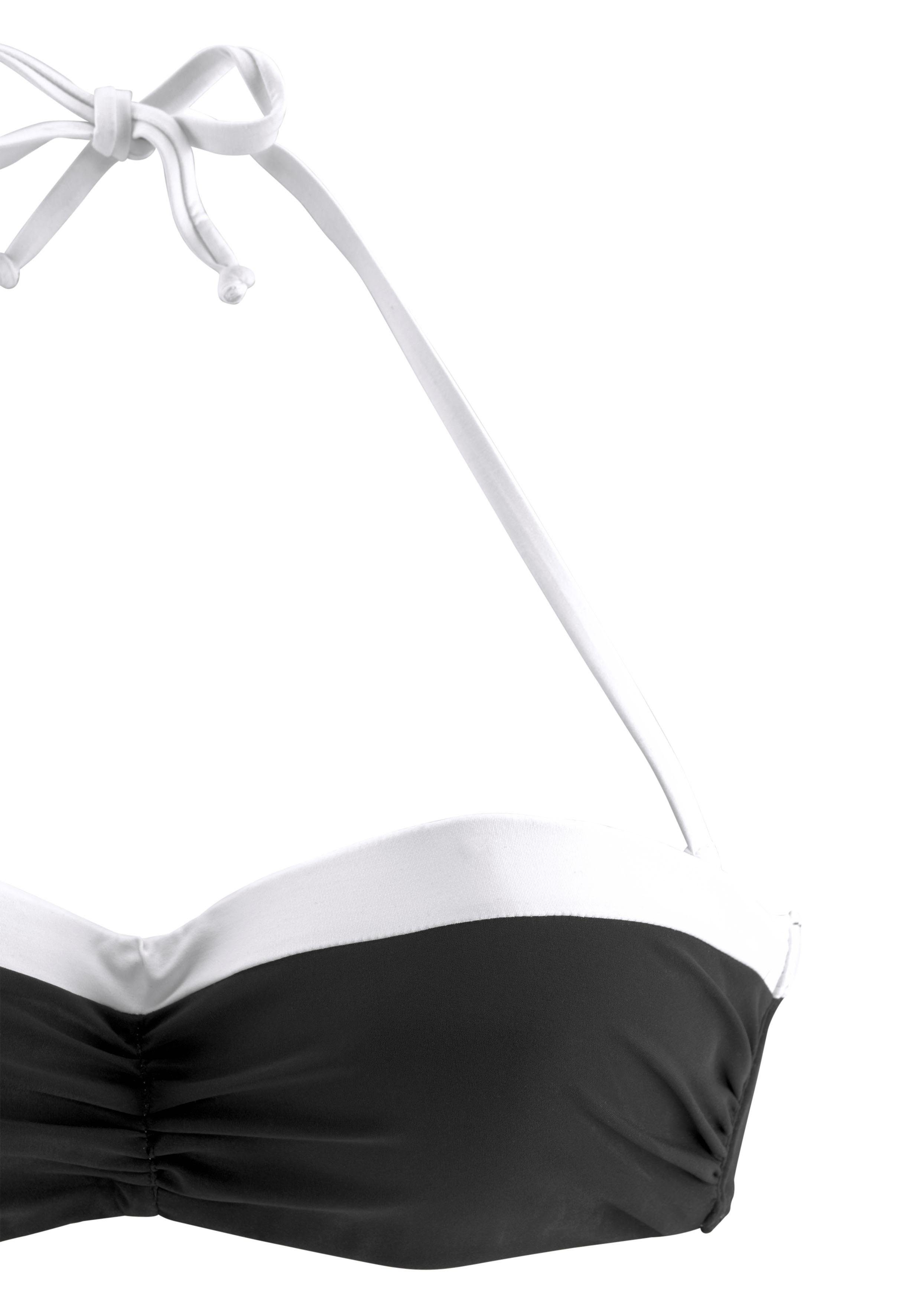 Wäsche/Bademode Bikinis LASCANA Bügel-Bandeau-Bikini mit kontrastfarbener Einfassung