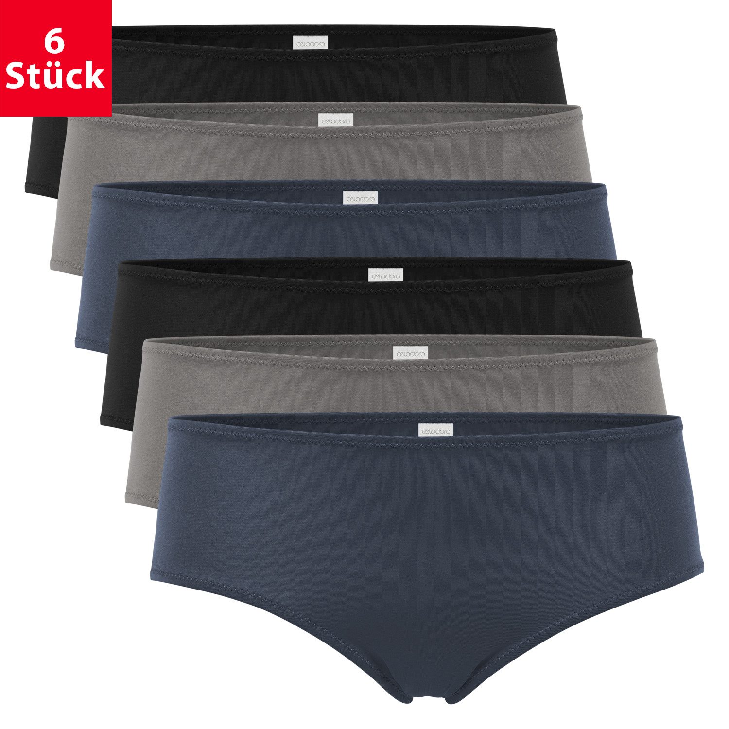 celodoro Panty Damen Panty Hipster (6er Pack) Quick Dry-Faser