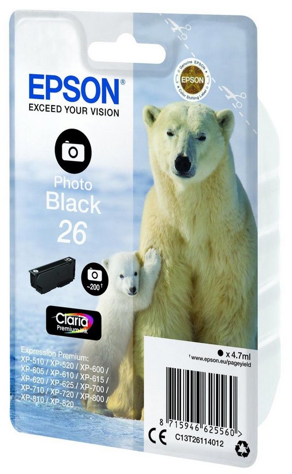 Thumbnail - Epson Epson 26 Eisbär Druckerpatrone fotoschwarz Tintenpatrone