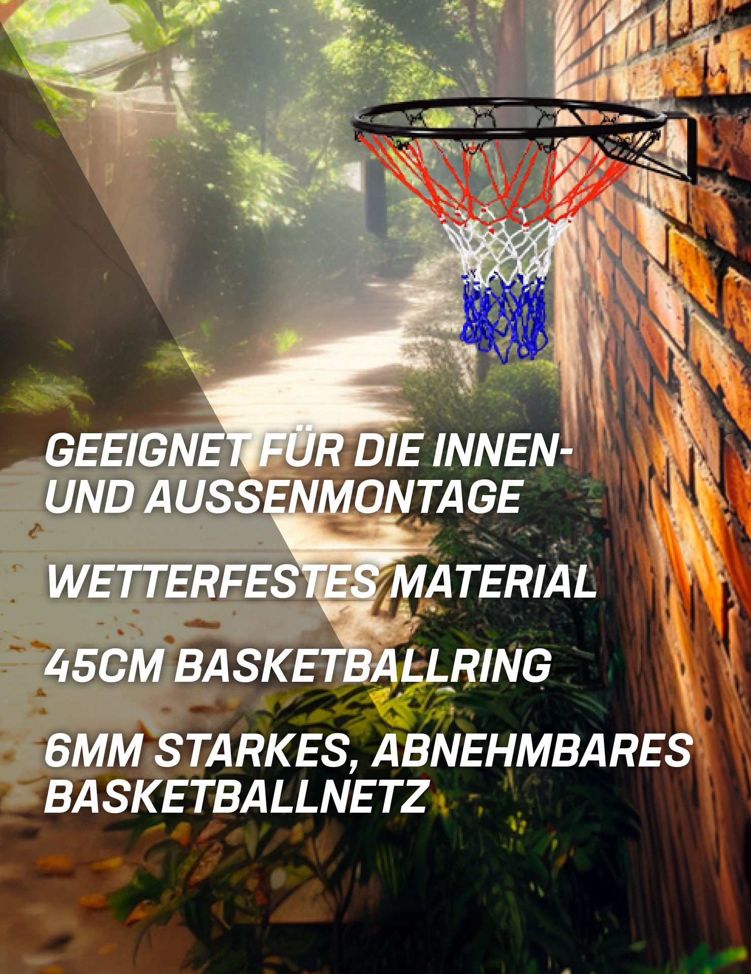 STREETSKILLER Basketballkorb Basketballkorb mit Wandhalterung