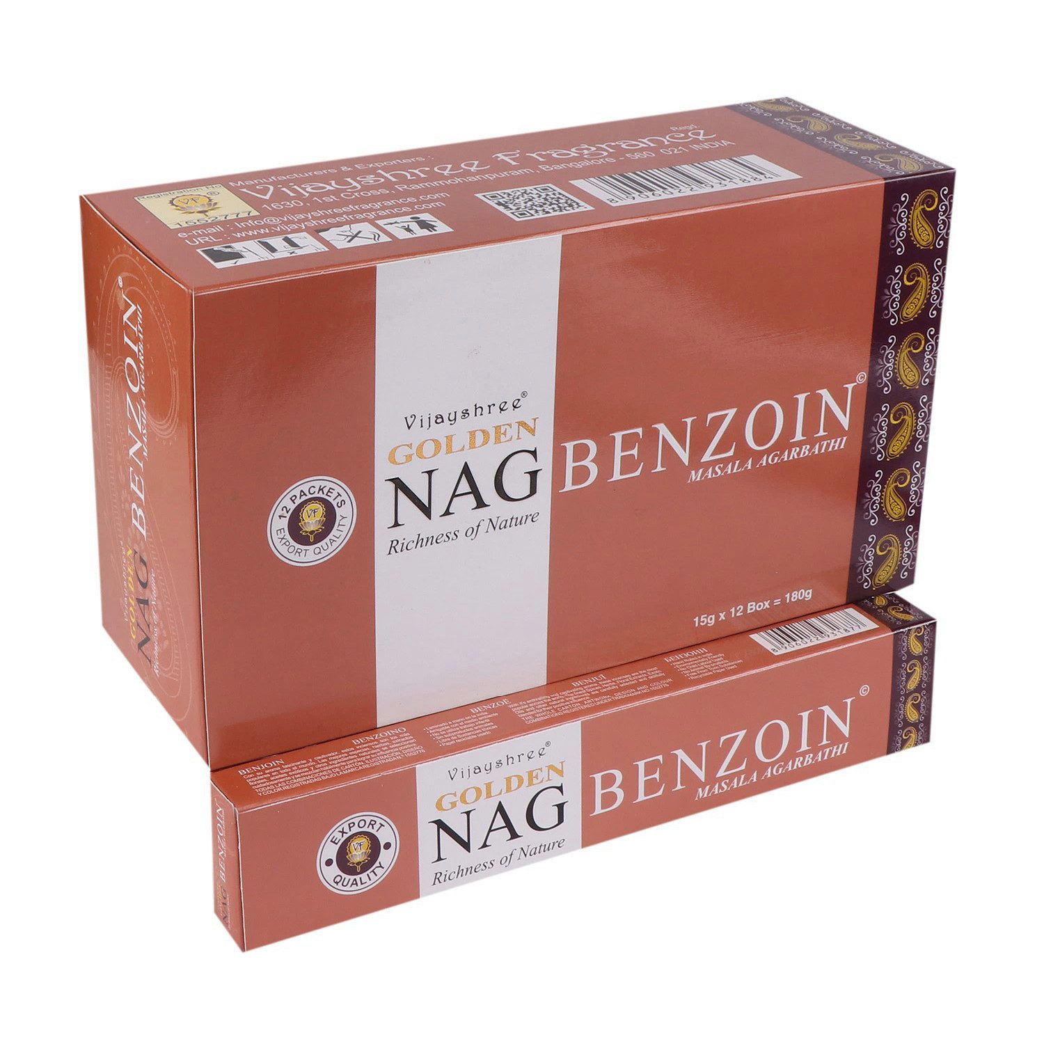 Vijayshree Räucherstäbchen Räucherstäbchen Vijayshree Incense "Golden Nag Benzoin" 15gr.