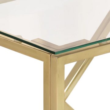 vidaXL Beistelltisch Konsolentisch Golden Edelstahl und Hartglas (1-St)