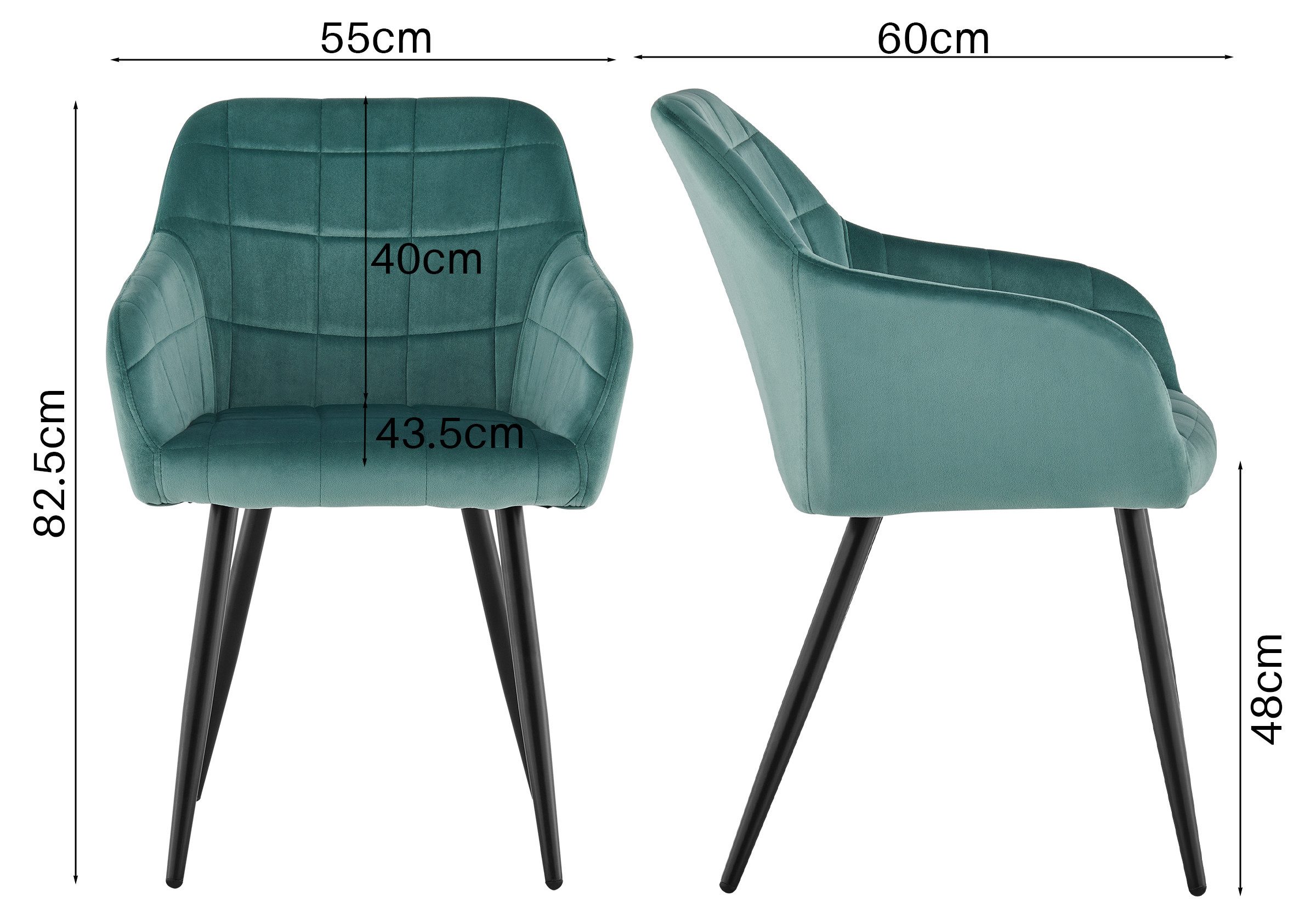 Ofcasa Esszimmerstuhl Polsterstühle (4er Set), Samt günstig online kaufen