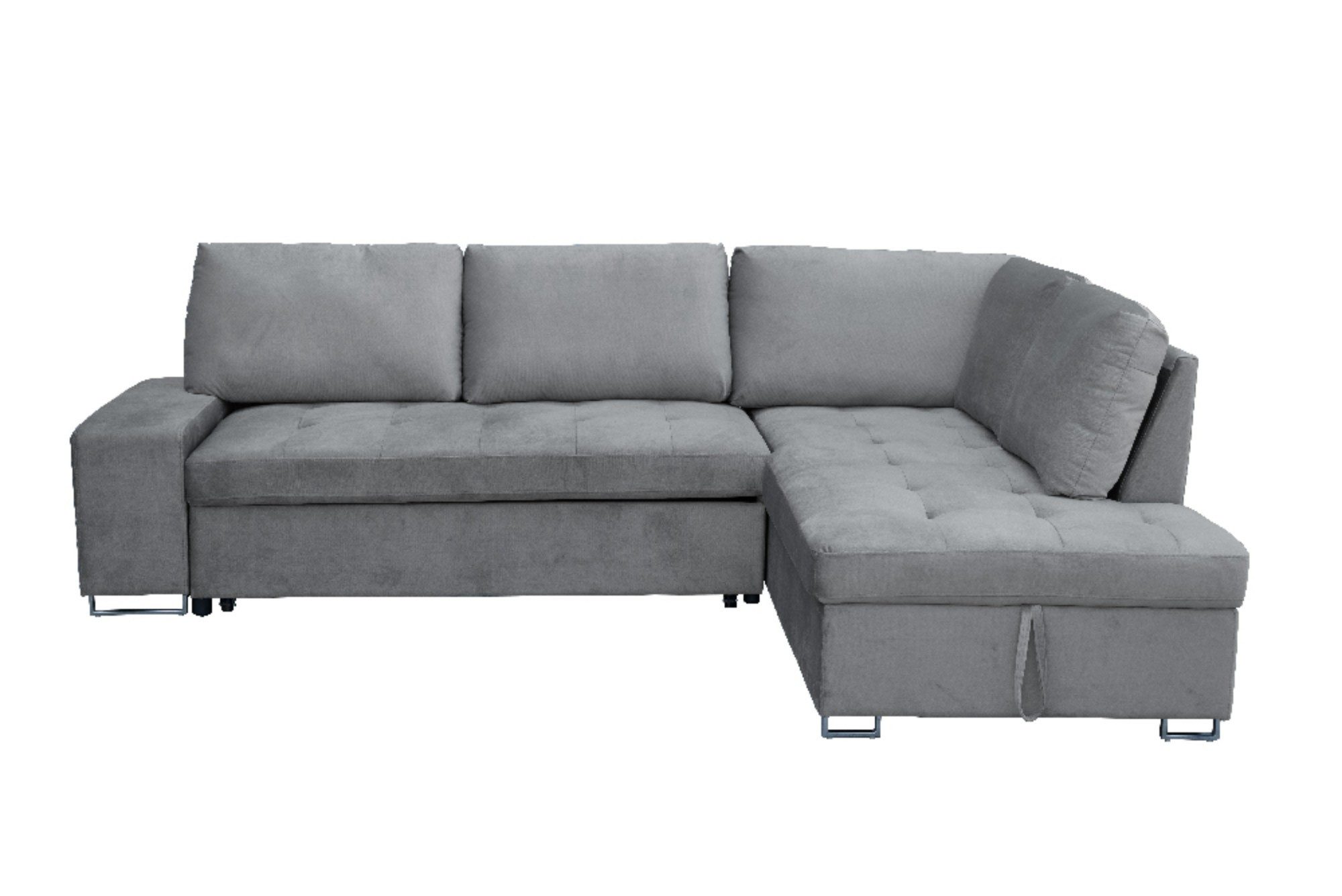 Happy Home Sofa Ecksofa mit Stauraum und Bettfunktion mit Samtbezug
