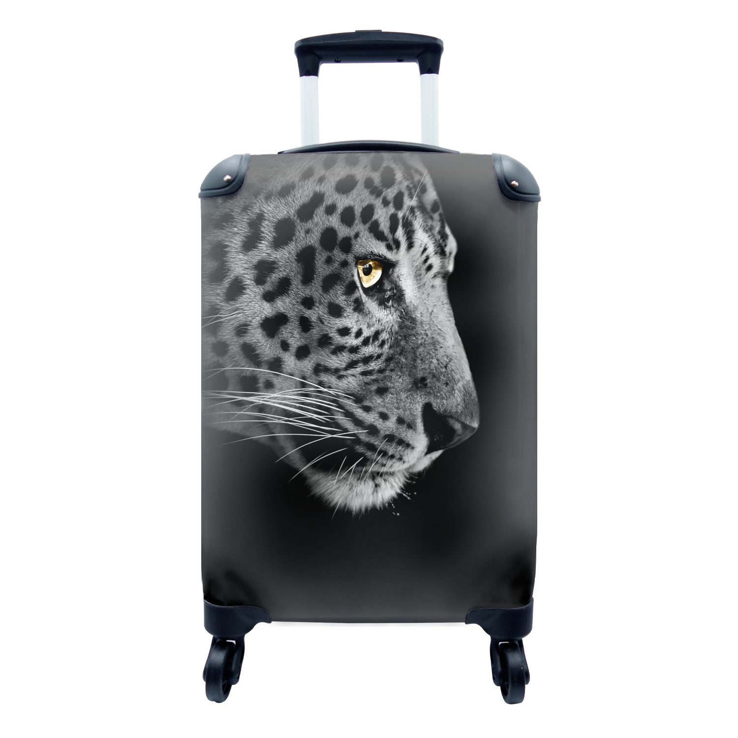 - Ferien, mit Reisetasche Leopard Tier, Handgepäck - Trolley, MuchoWow für Handgepäckkoffer rollen, Fell Reisekoffer Rollen, 4