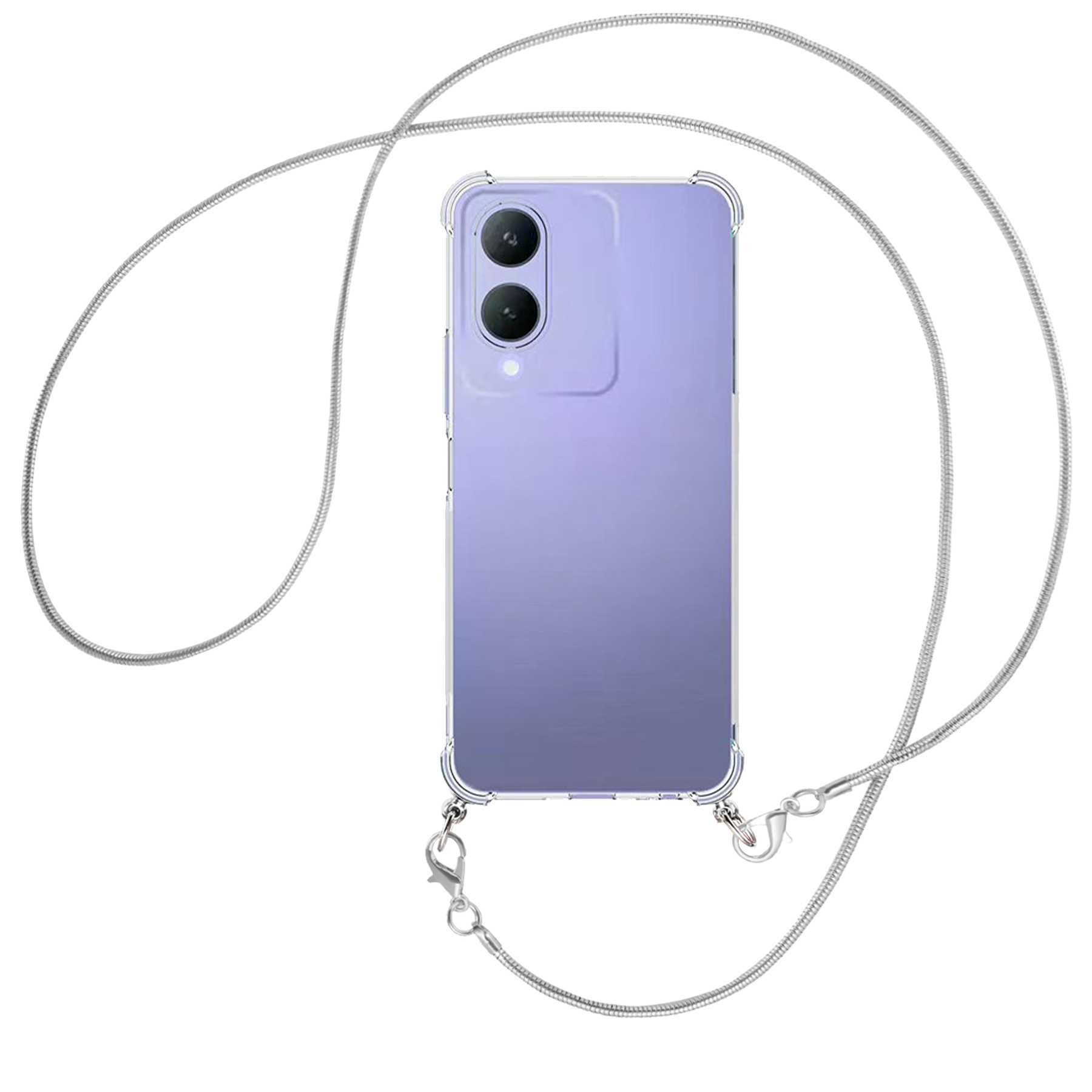 mtb more energy Handykette für vivo Y17s (6.56) [NC-778-MK], Umhängehülle mit Metallkette [NC-778-MK]