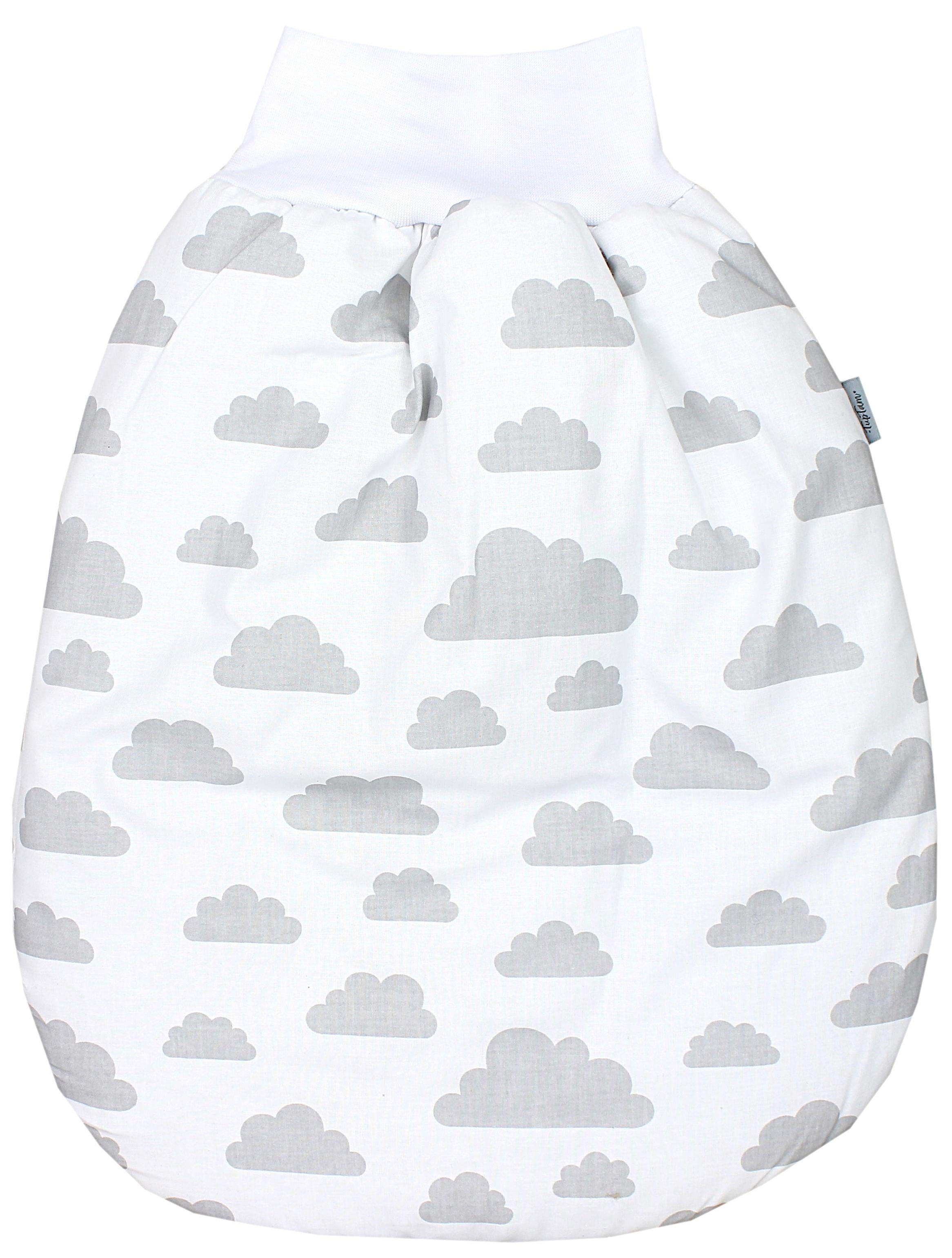 TupTam Babyschlafsack Baby Strampelsack Schlafsack Winterschlafsack für Mädchen Jungen Wolken Grau