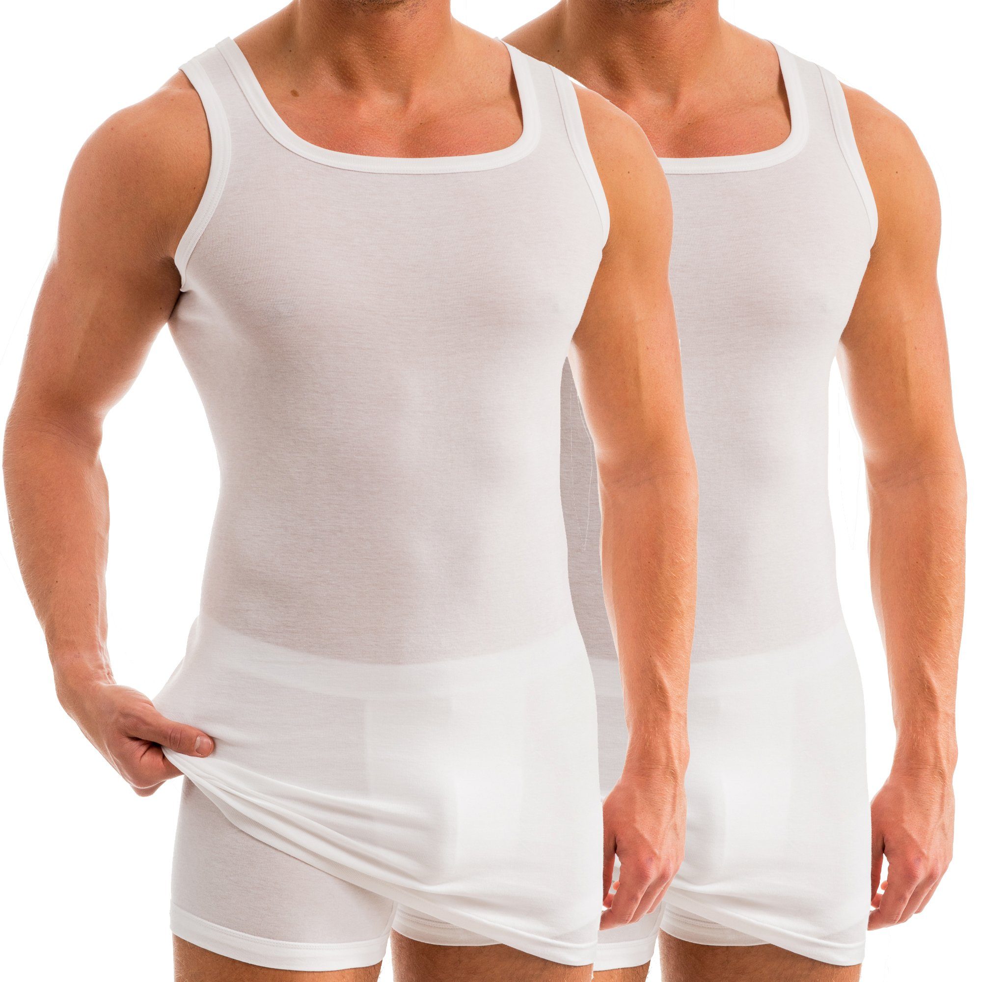 HERMKO Unterhemd 16027 2er Pack Herren extralanges Unterhemd aus Baumwolle günstig online kaufen