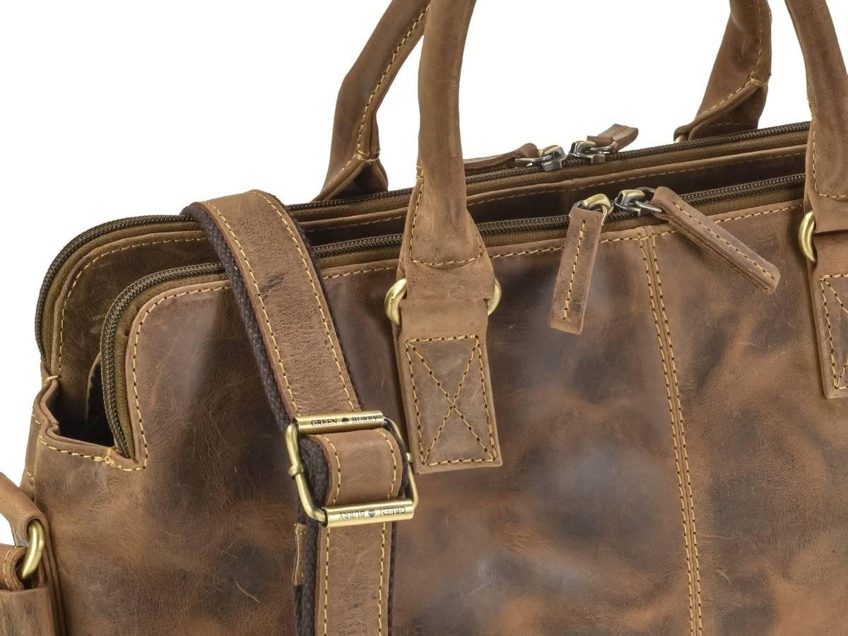 Greenburry Aktentasche "Vintage" Business Shopper 40x30cm antik braun, used Look, Businesstasche, für Herren, für Damen, antikbraun