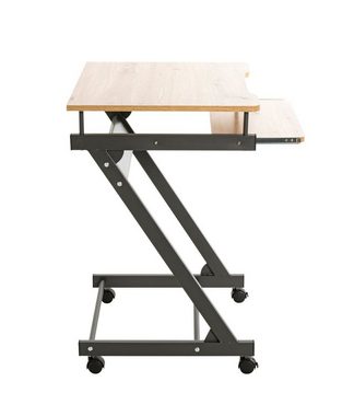 HAKU Beistelltisch HAKU Möbel Computertisch auf Rollen - anthrazit-eiche - H. 75cm x B. 60cm