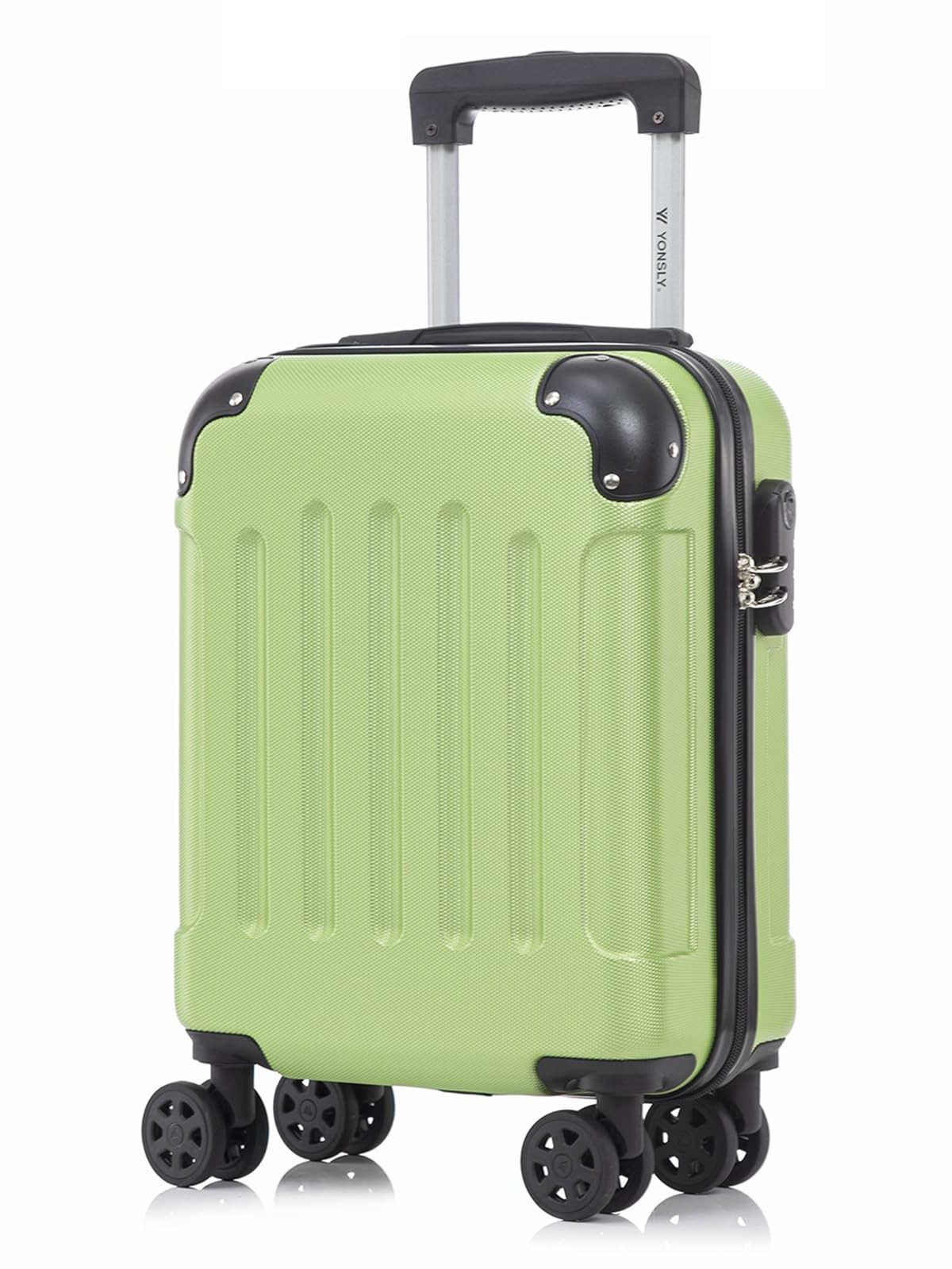 YONSLY Hartschalen-Trolley Hartschalen-Koffer Trolley 360° Rollen, robuster Reisekoffer, 4 Rollen, mit Zahlenschloss, für Business und Urlaub 46/55/66/76 cm