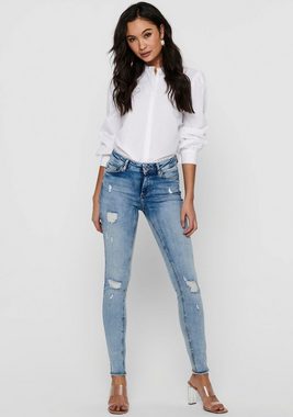 ONLY Skinny-fit-Jeans ONLBLUSH LIFE mit großen Destroyed Effekten