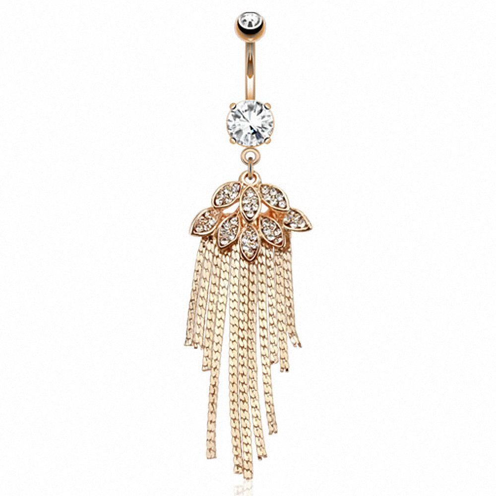 Taffstyle Bauchnabelpiercing Piercing Banane Anhänger Rosegold günstig online kaufen