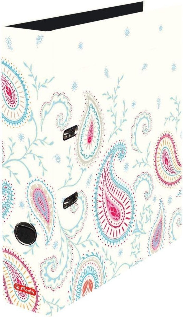 Aktenordner Motivordner A4 8cm Paisley White schwarz A4.
