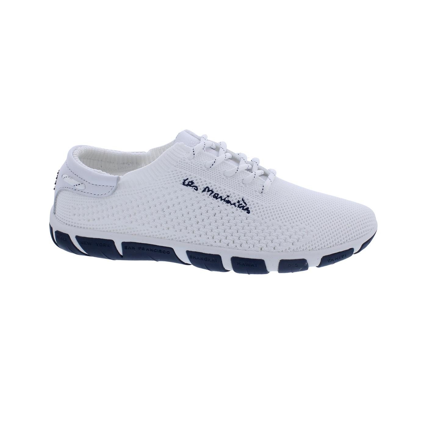 TBS Jazaria Segelschuh, Tennis Knit Eco PET, Blanc, Wechselfußbett, A7 Bootsschuh