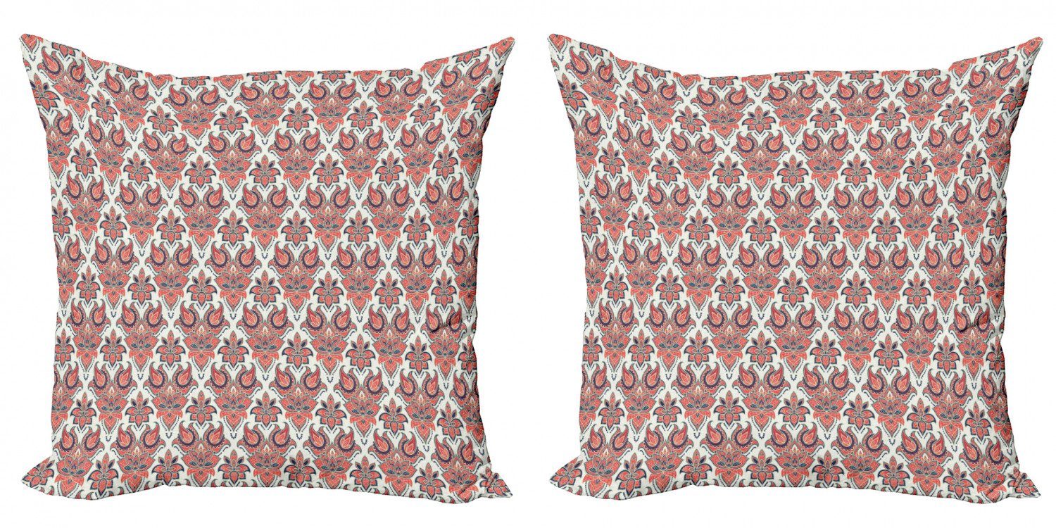 Kissenbezüge Lotus (2 Abakuhaus Modern Doppelseitiger Stück), Digitaldruck, Wirbelte von Jahrgang Blätter Accent