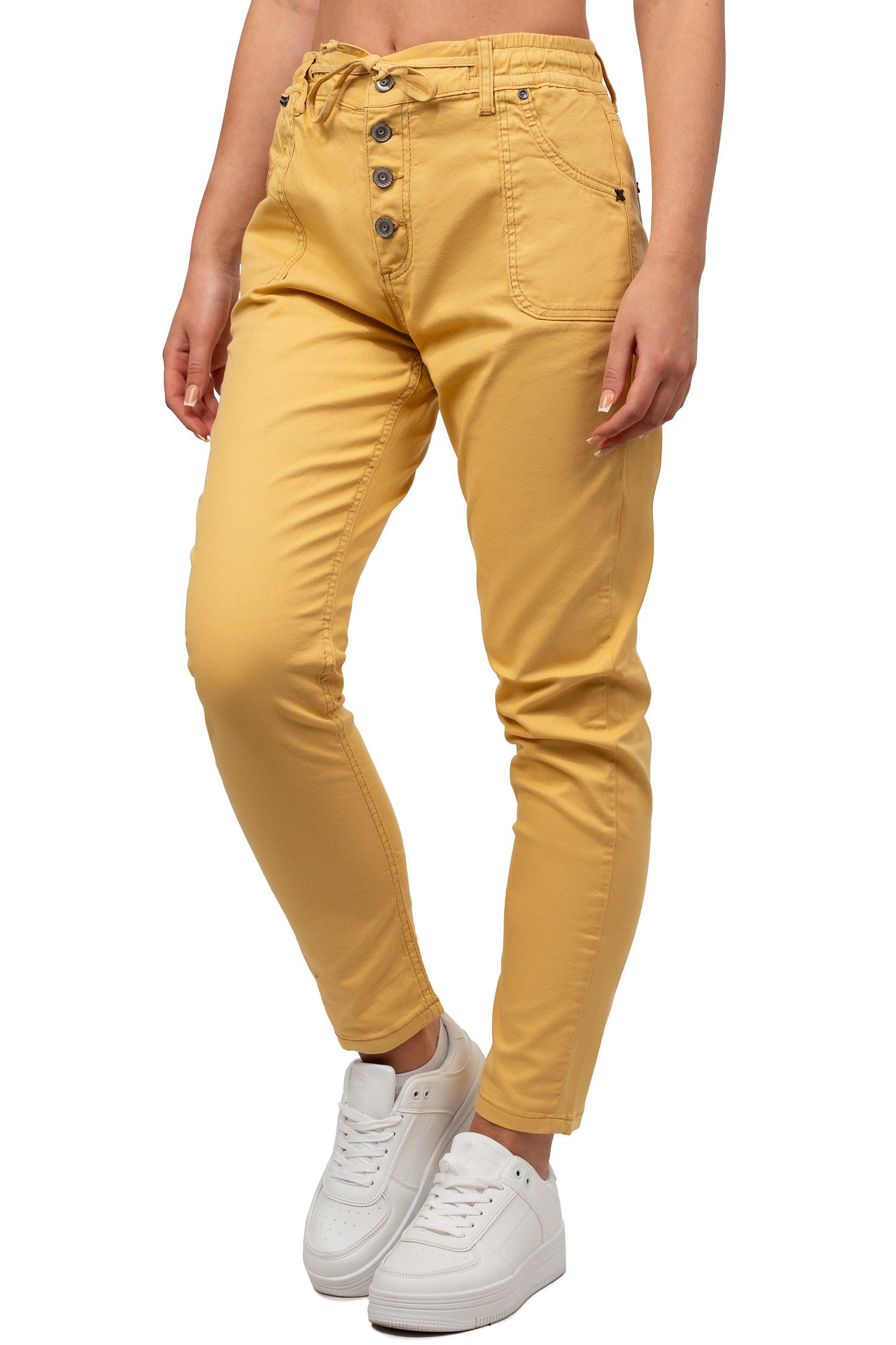 Cipo & Baxx Stoffhose Damen Regular Fit Hose Mid Waist BA-WD508 für lässige Alltagslooks und Freizeit-Outfits
