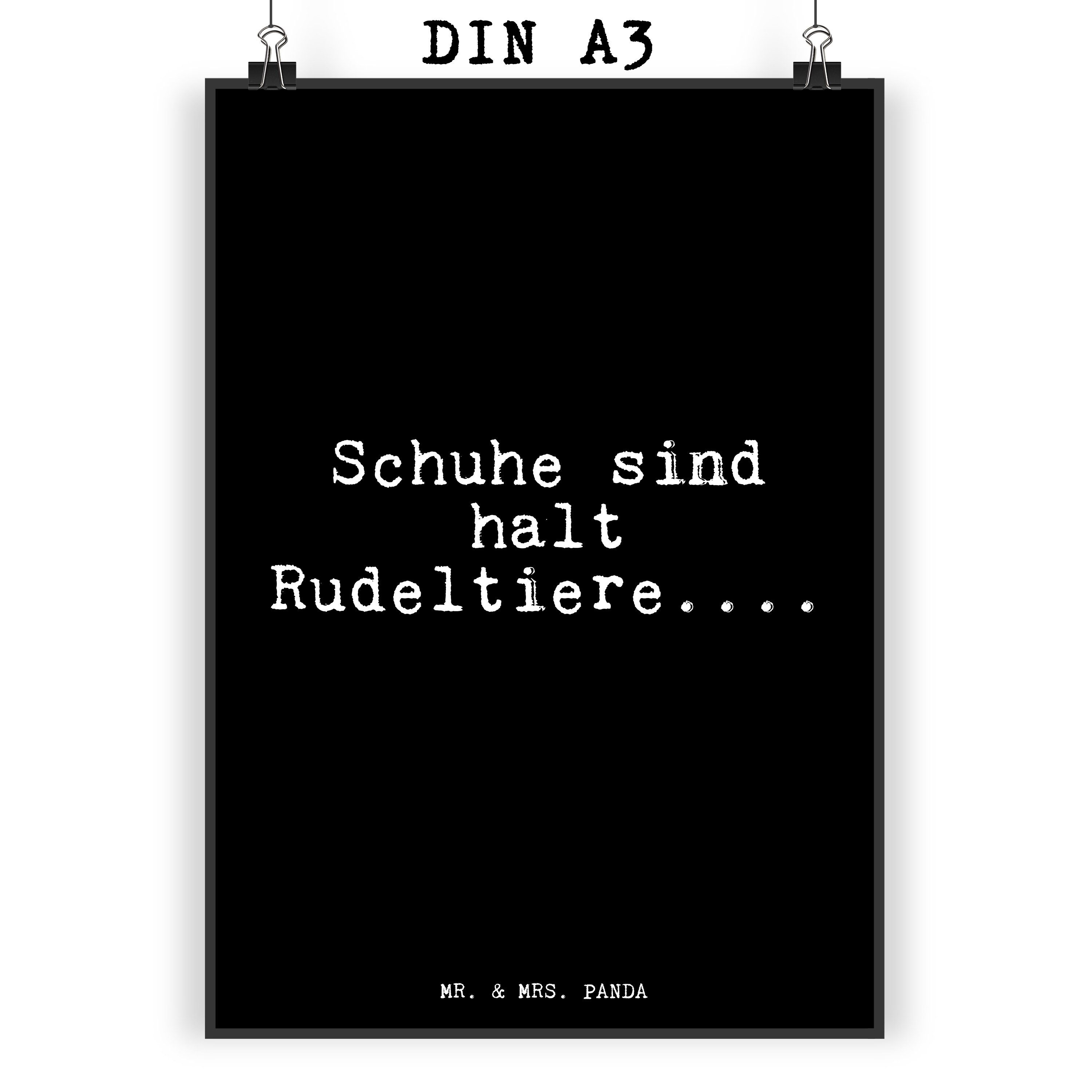 Mr. & Mrs. Panda Poster »Schuhe sind halt Rudeltiere....... Schwarz