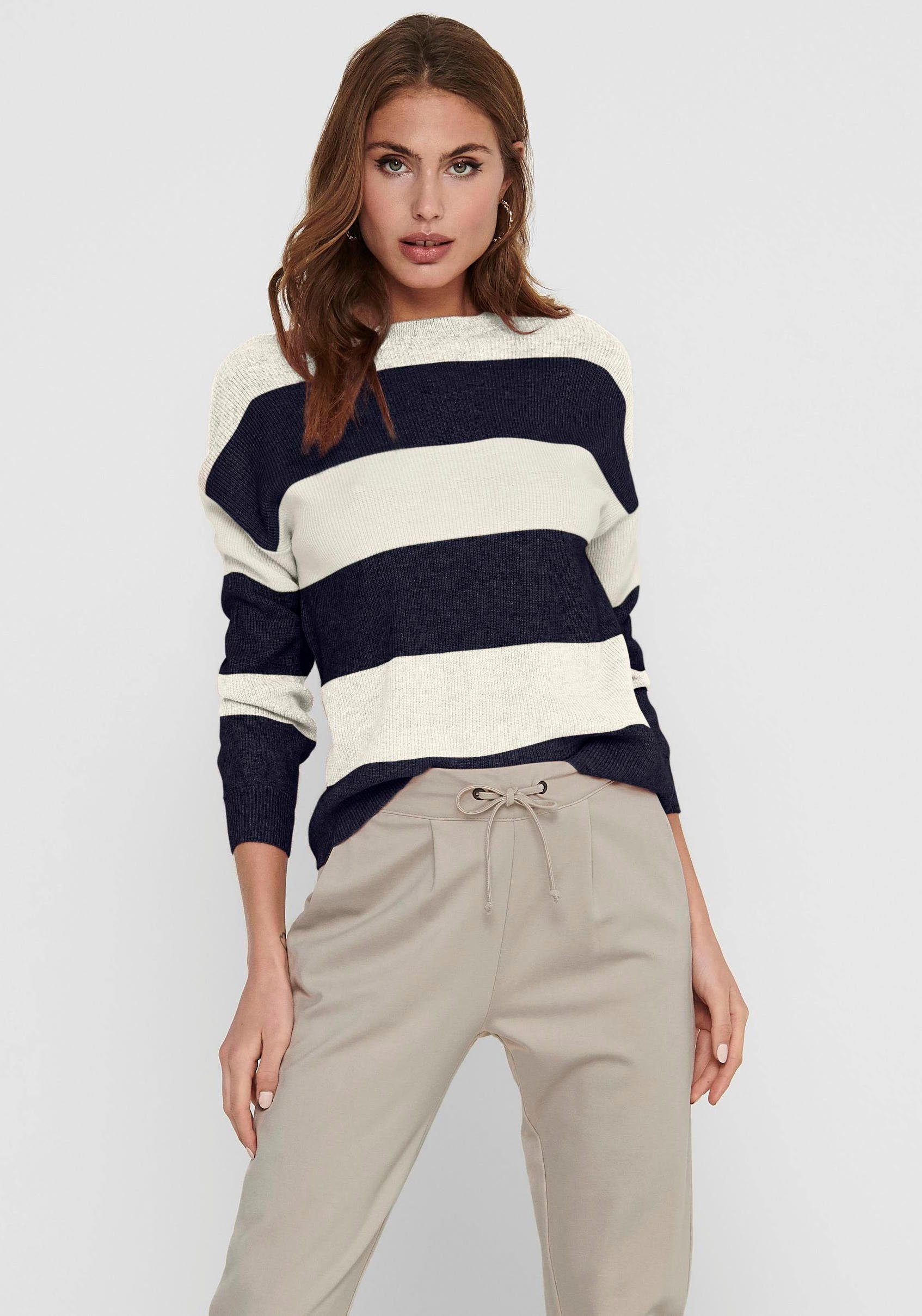 ONLY Strickpullover ONLATIA L/S STRIPE PULLOVER KNT NOOS