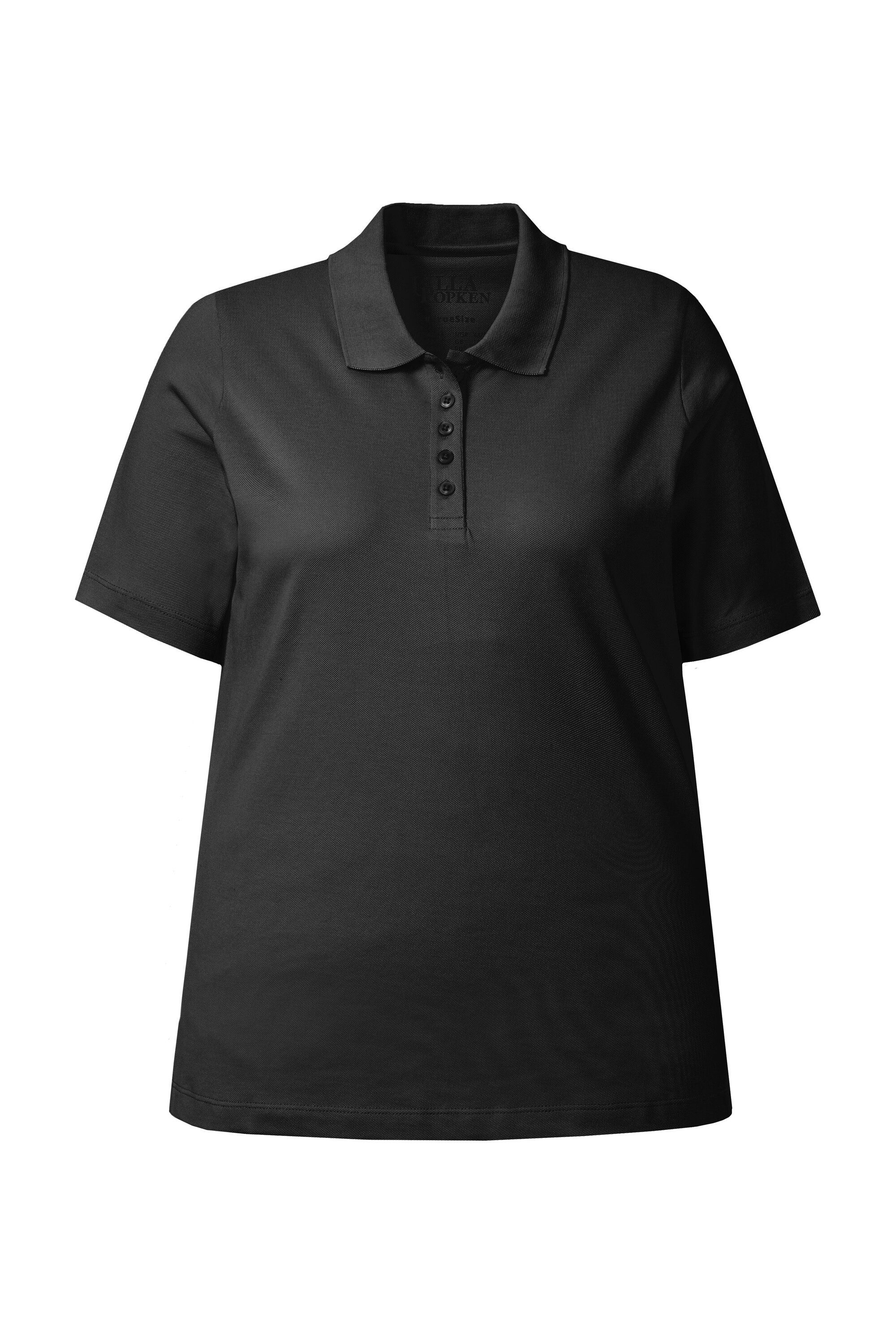 Ulla Popken Poloshirt Poloshirt längere Knopfleiste Polokragen Halbarm