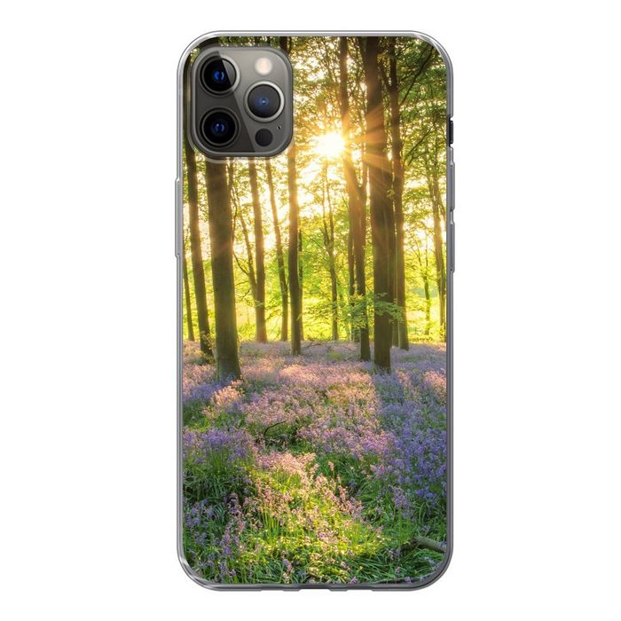 MuchoWow Handyhülle Frühling - Wald - Sonne Handyhülle Apple iPhone 12 Pro Max Smartphone-Bumper Print Handy