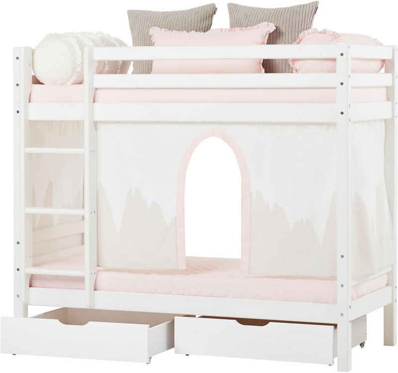 Hoppekids Etagenbett »Winter Wonderland« (Set, 4-St., Bett, Vorhang und zwei Matratzen)
