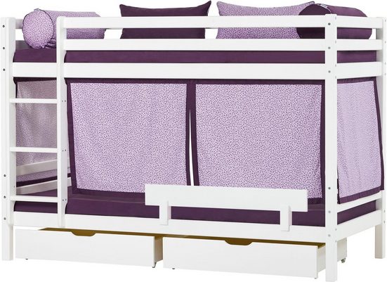 Hoppekids Etagenbett »Beautiful Bloom« (Set, 4-St., Bett, Vorhang und zwei Matratzen)