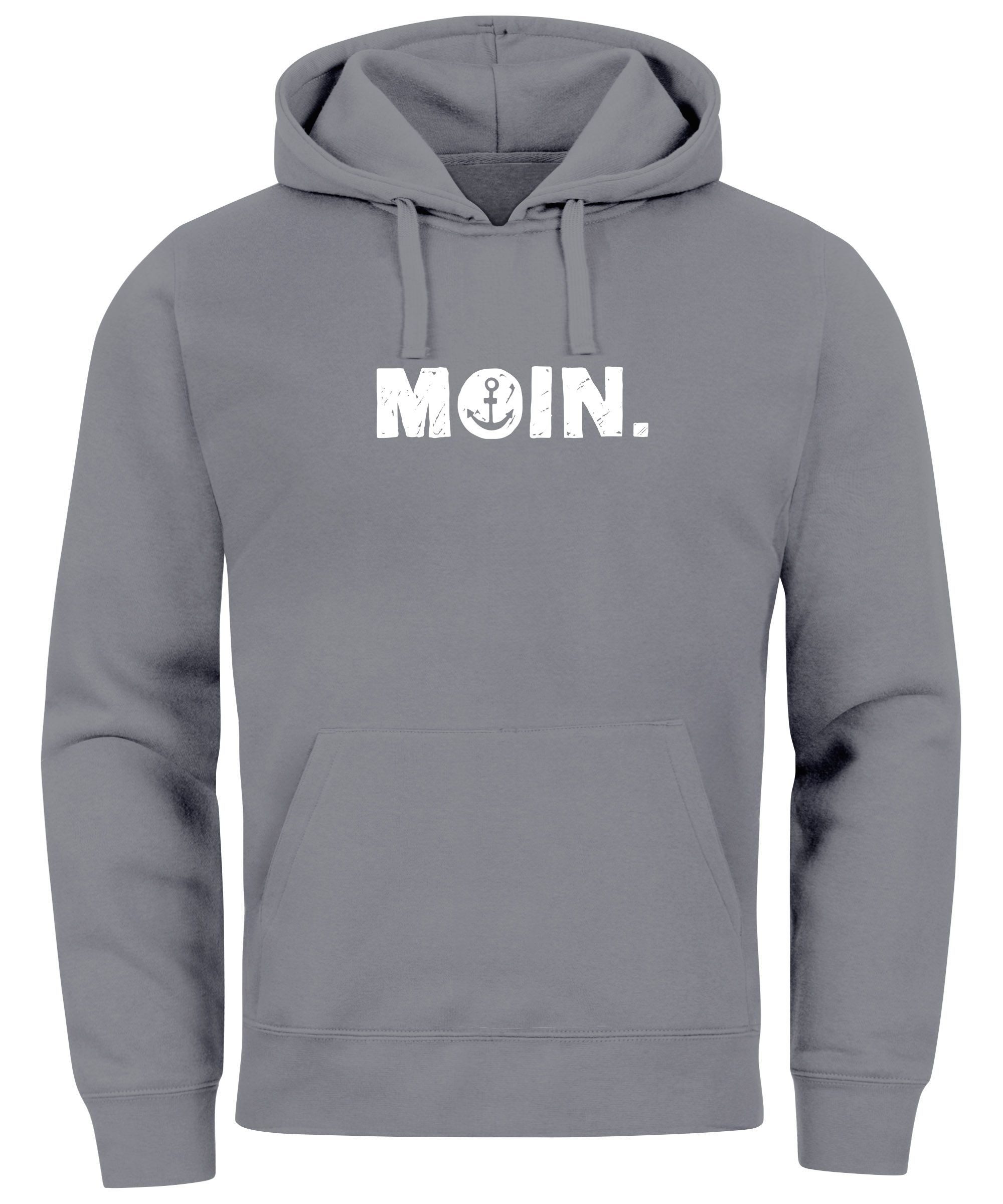 Hoodie Hoodie Herren Moin Dialekt Norden Hamburg Anker Print