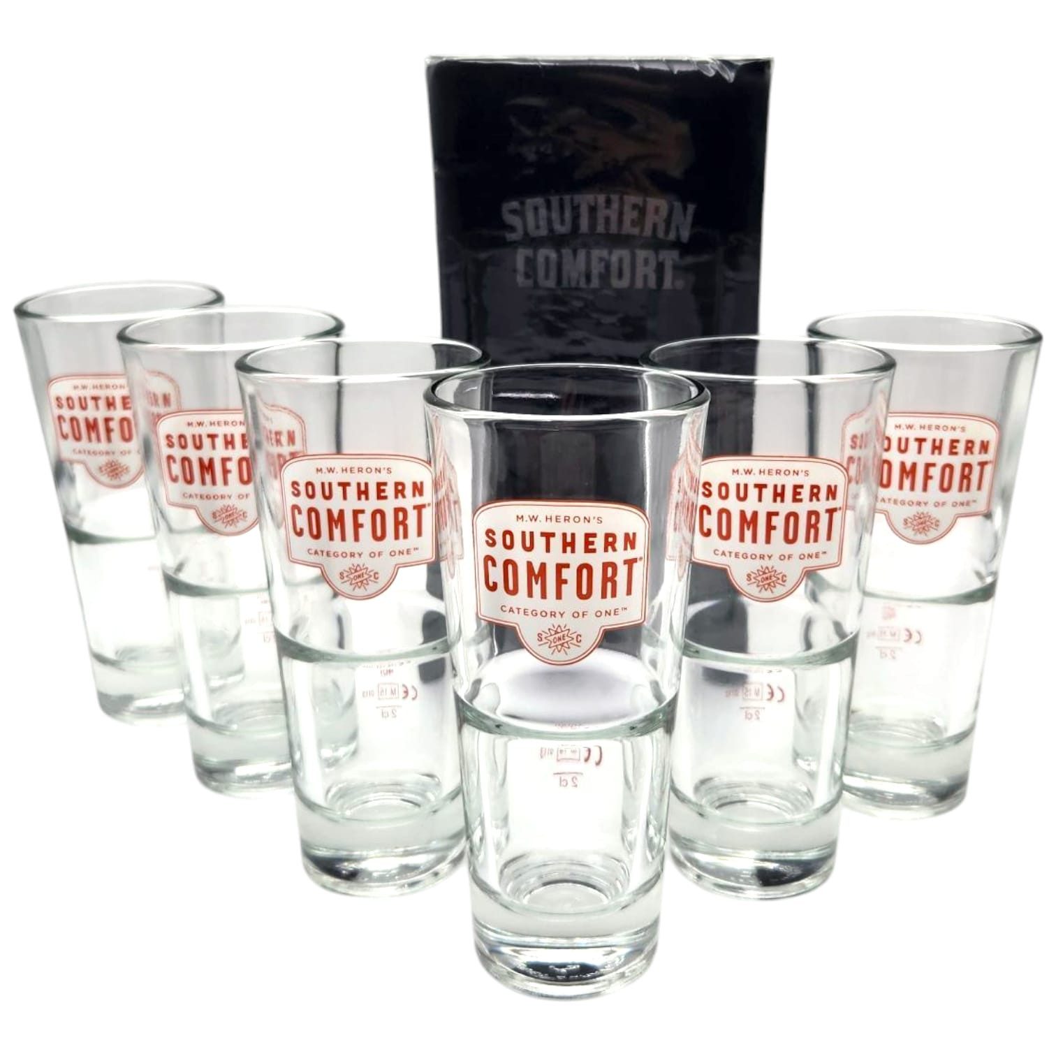Schnapsglas Southern Comfort Bundle, 2x Servietten + 6x Gläser