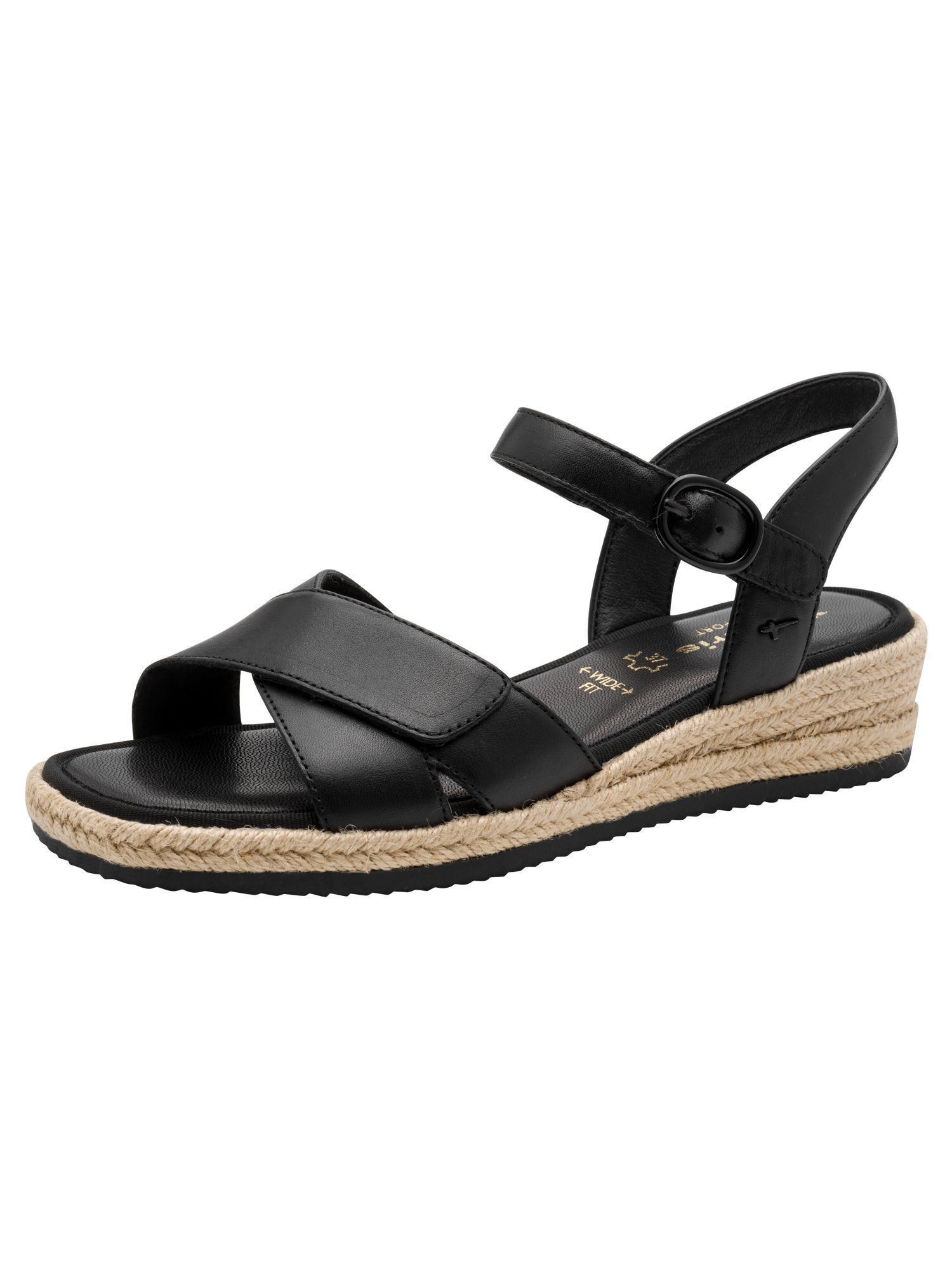 Tamaris WIDE FIT MultiAdjustable, comfortFit aus Leder Plateausandaletten MultiAdjustable