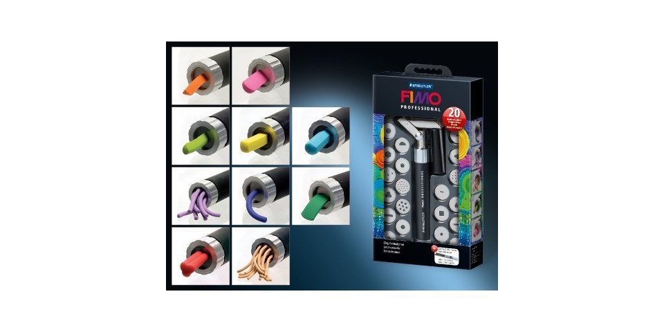 Bastelfilz FIMO Extruder Set mit 20 Motivscheiben