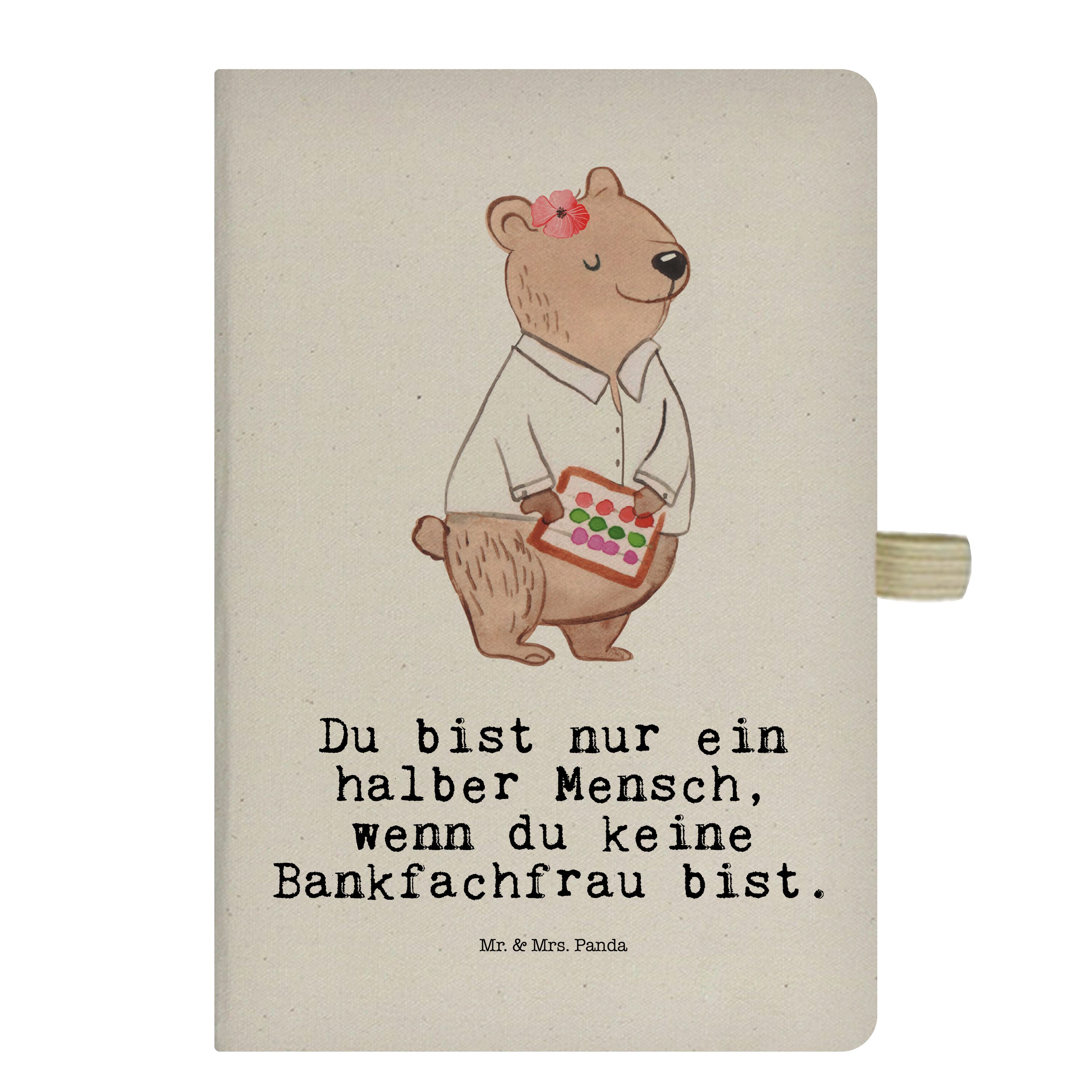 Mr. & Mrs. Panda Notizbuch Bankfachfrau mit Herz - Transparent - Geschenk, Bänkerin, Jubiläum, N Mr. & Mrs. Panda