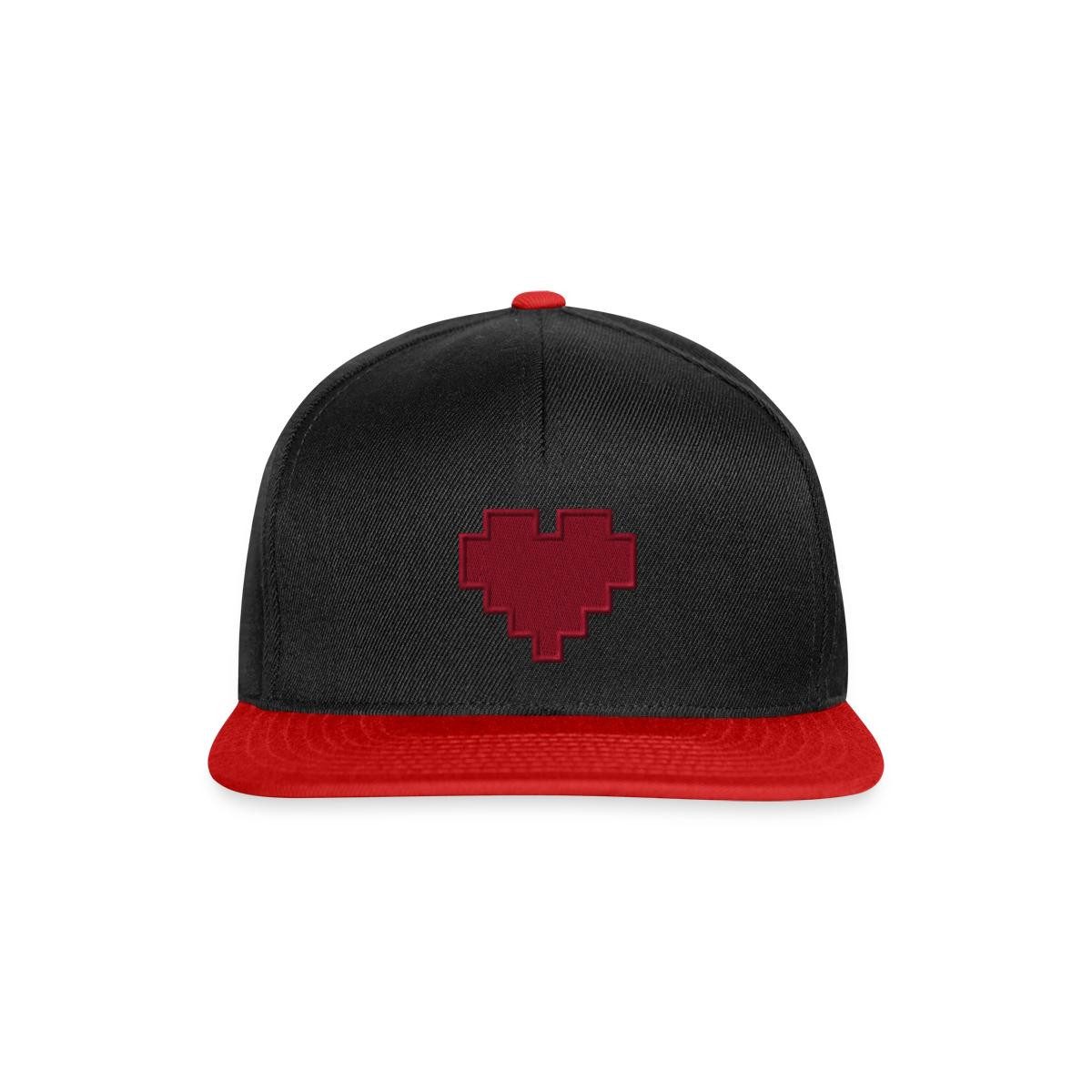 Spreadshirt Snapback Cap Rotes Pixel Herz Rotes Retro Gaming Snapback Cap (1-St)