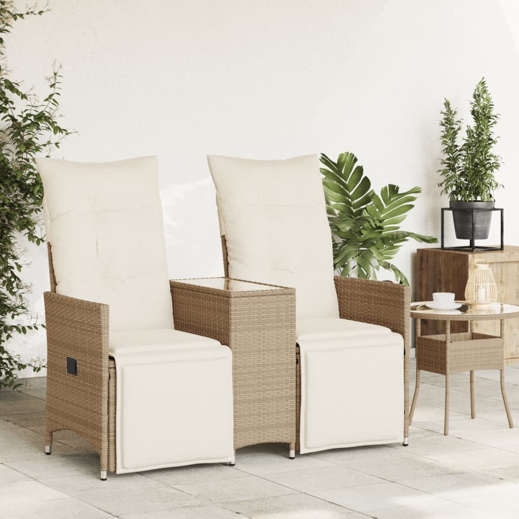 vidaXL Loungesofa Gartensofa 2-Sitzer Verstellbar mit günstig online kaufen