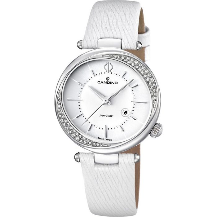 Candino Quarzuhr Candino Elegance Leder Damen Uhr (Analoguhr) Damenuhr mit Lederarmband rundes Gehäuse mittel (ca. 34mm) Elegant-Style
